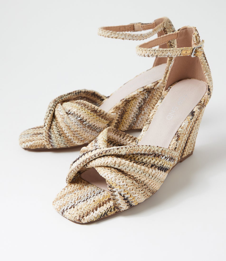 Kotio Natural Multi Synthetic Raffia Sandals