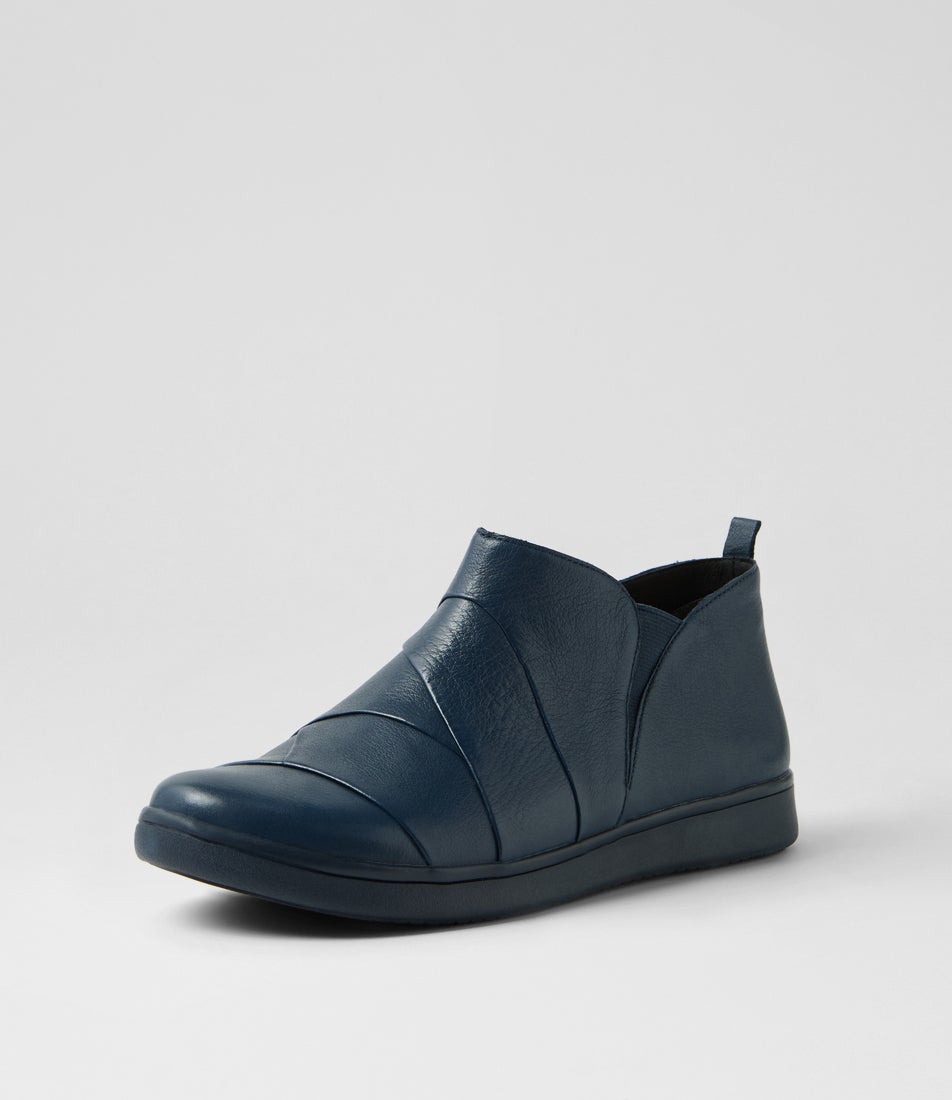 Damla Xf Navy Leather Ankle Boots