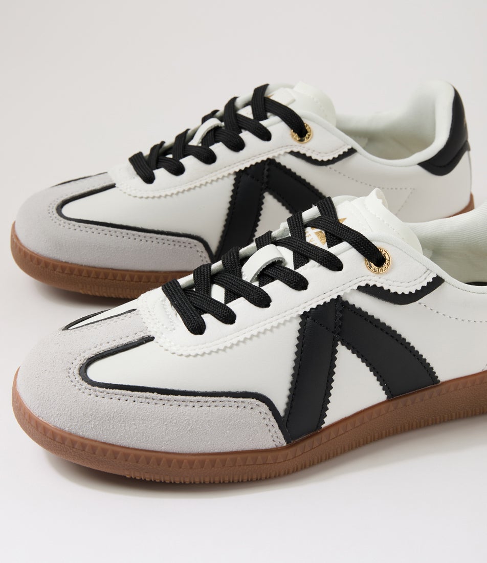 Elite Classic White Black Dark Gum Vegan Leather Sneakers