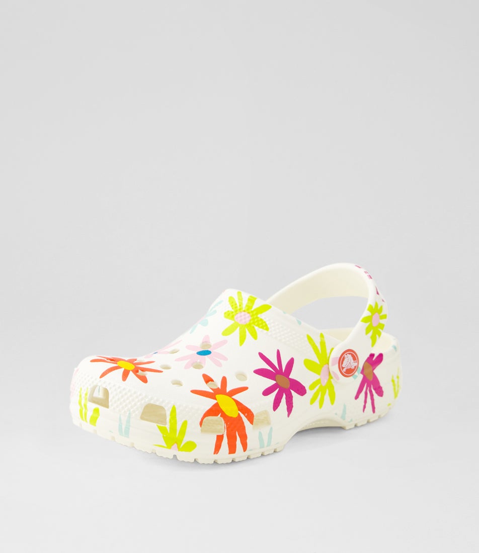 Daisy Graphic Clog Junior Chalk Croslite Sandals