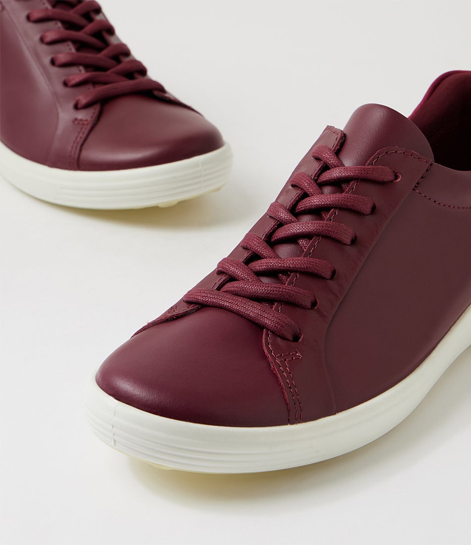 Soft 7 W Dark Ruby Red Plum Leather Sneakers