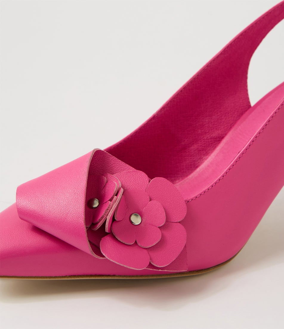 Kathi Fuchsia Leather Heels