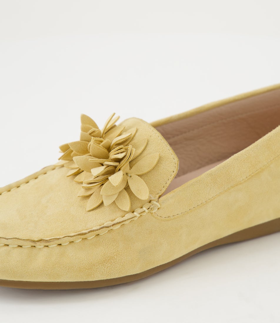 Errin Lemon Suede Flat Shoes