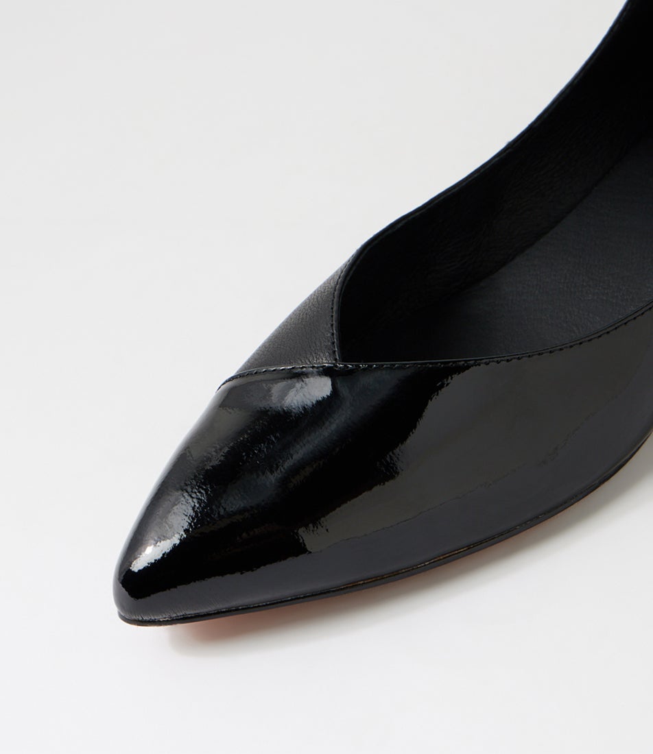 Ewa Black Patent Leather Ballet Flats