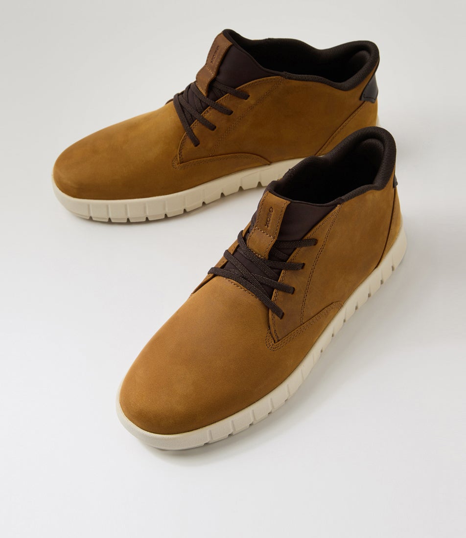 U Flextride Plus Hi Light Brown Leather Lace Up Boots