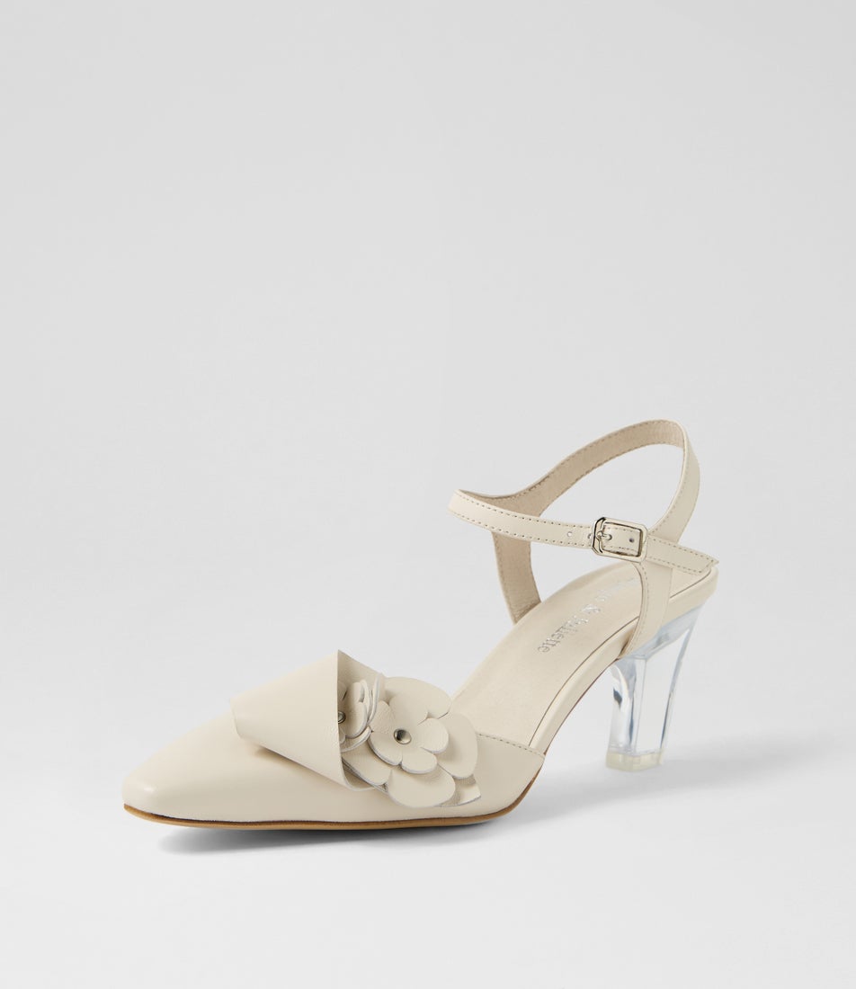 Kecia Ivory Leather Heels