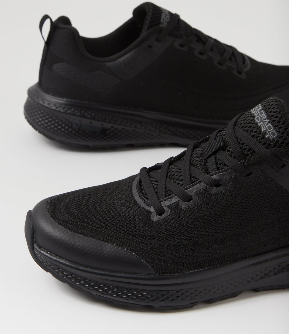Lasser Senior B Black Knit Sneakers