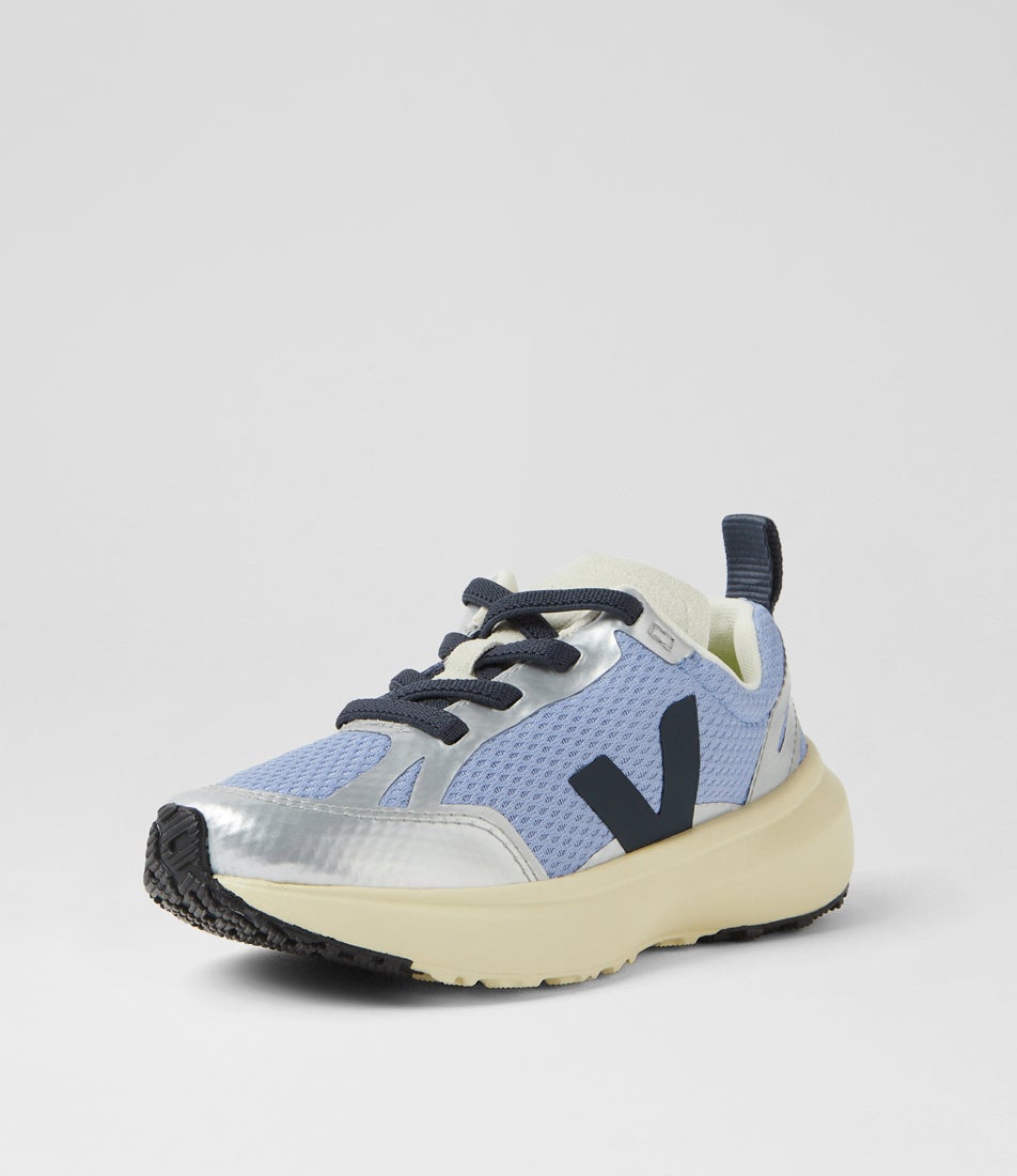 Small Canary Light Junior Olympe Nautico Silver Fabric Sneakers