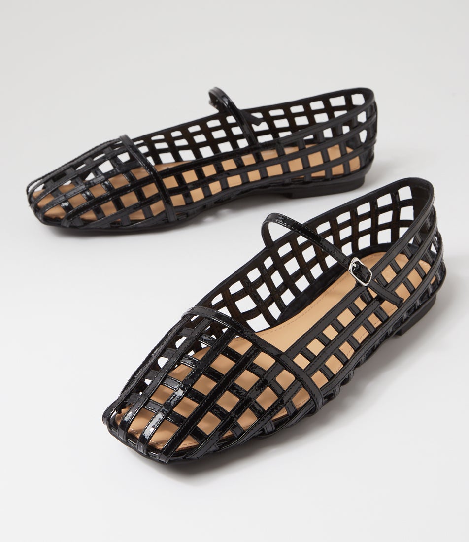 Taints Black Patent Leather Flat Shoes