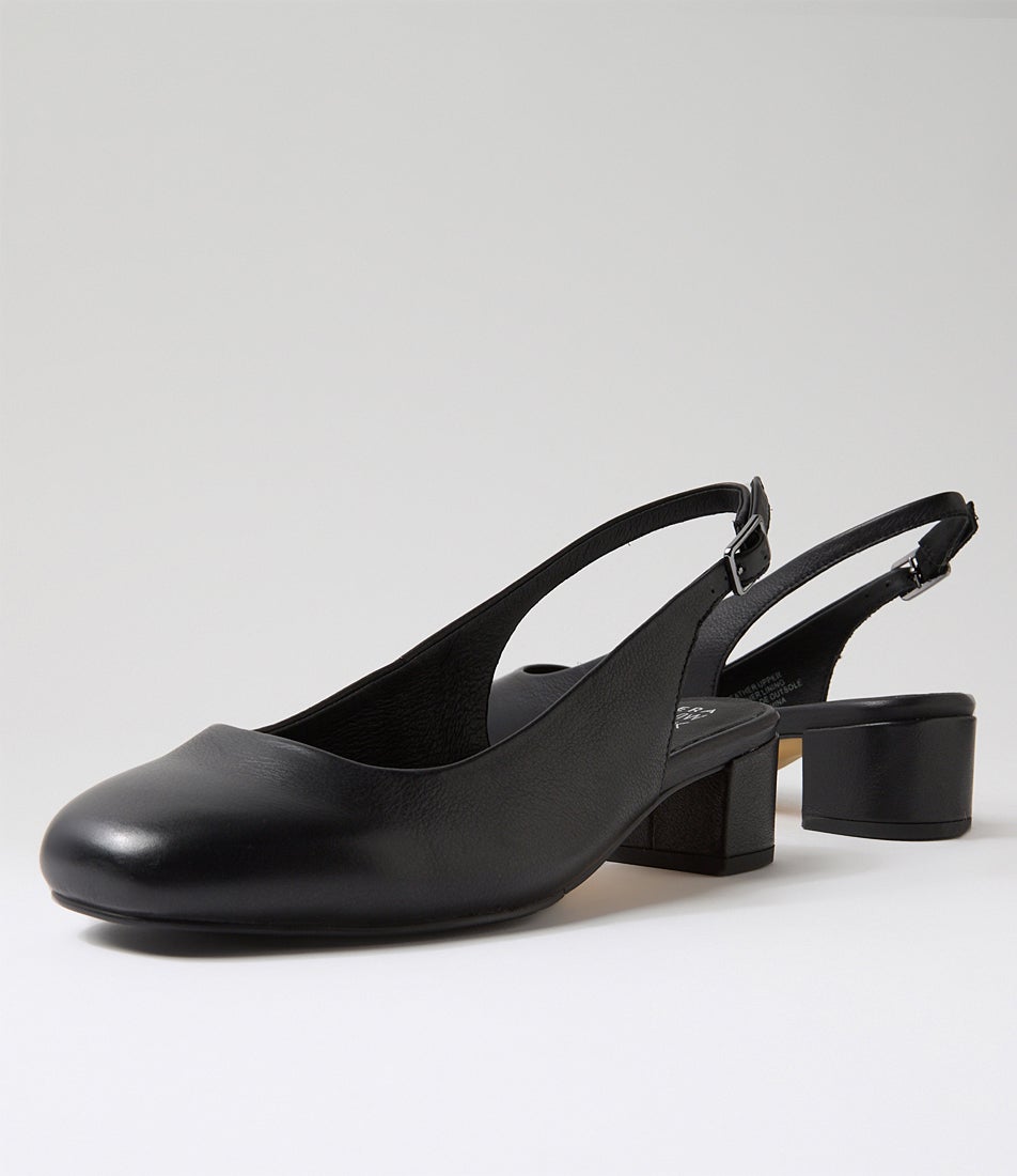 Tulia W Black Leather Heels