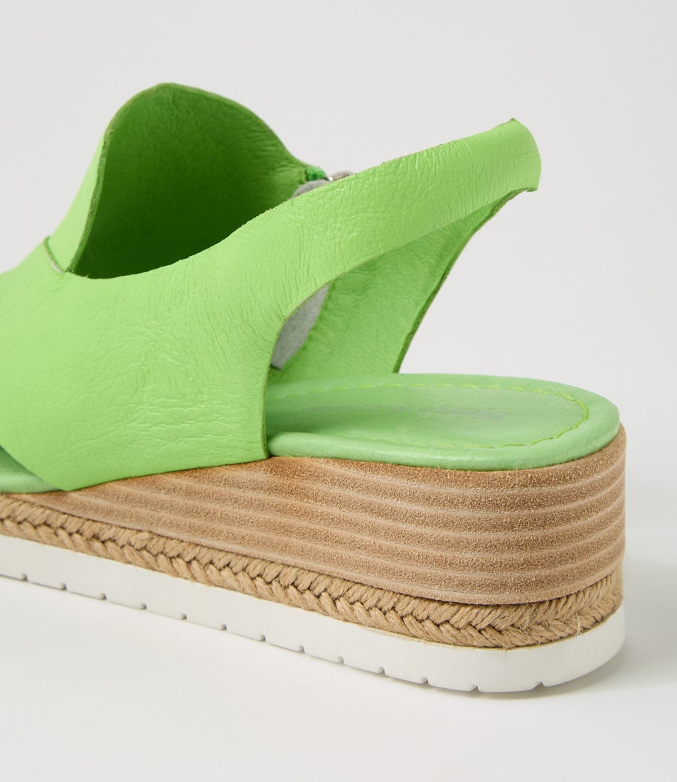 Illiet Light Lime Leather Sandals