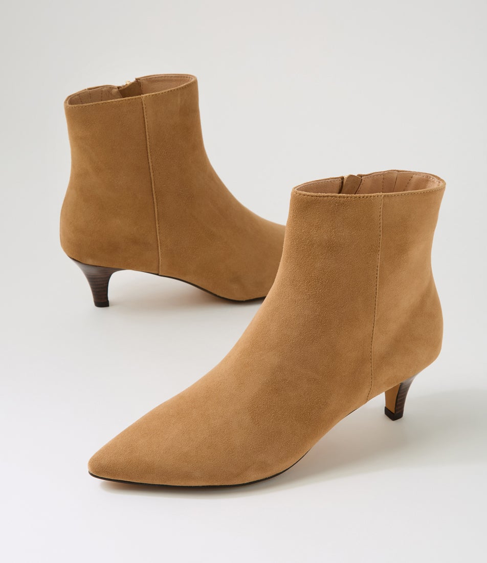Conoir Cappuccino Dark Brown Suede Ankle Boots