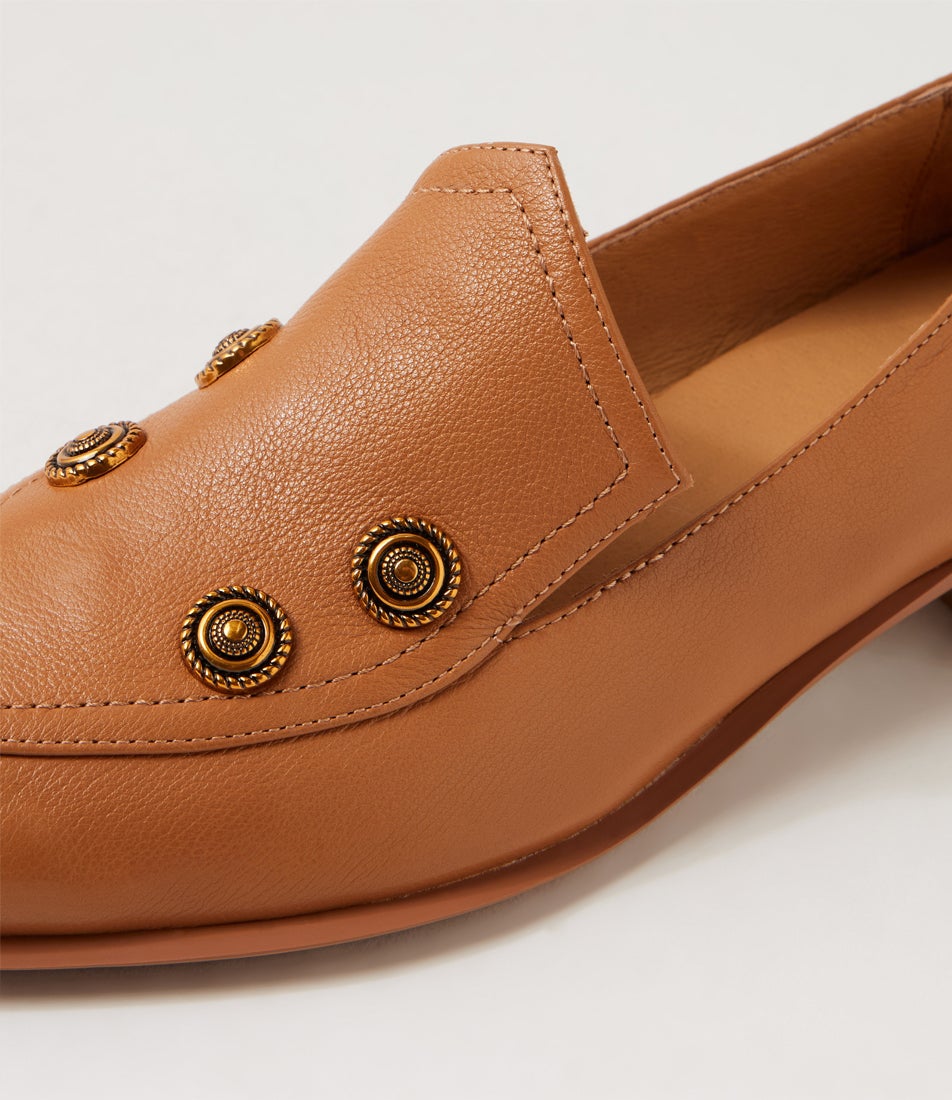 Emblas Dark Tan Leather Loafers
