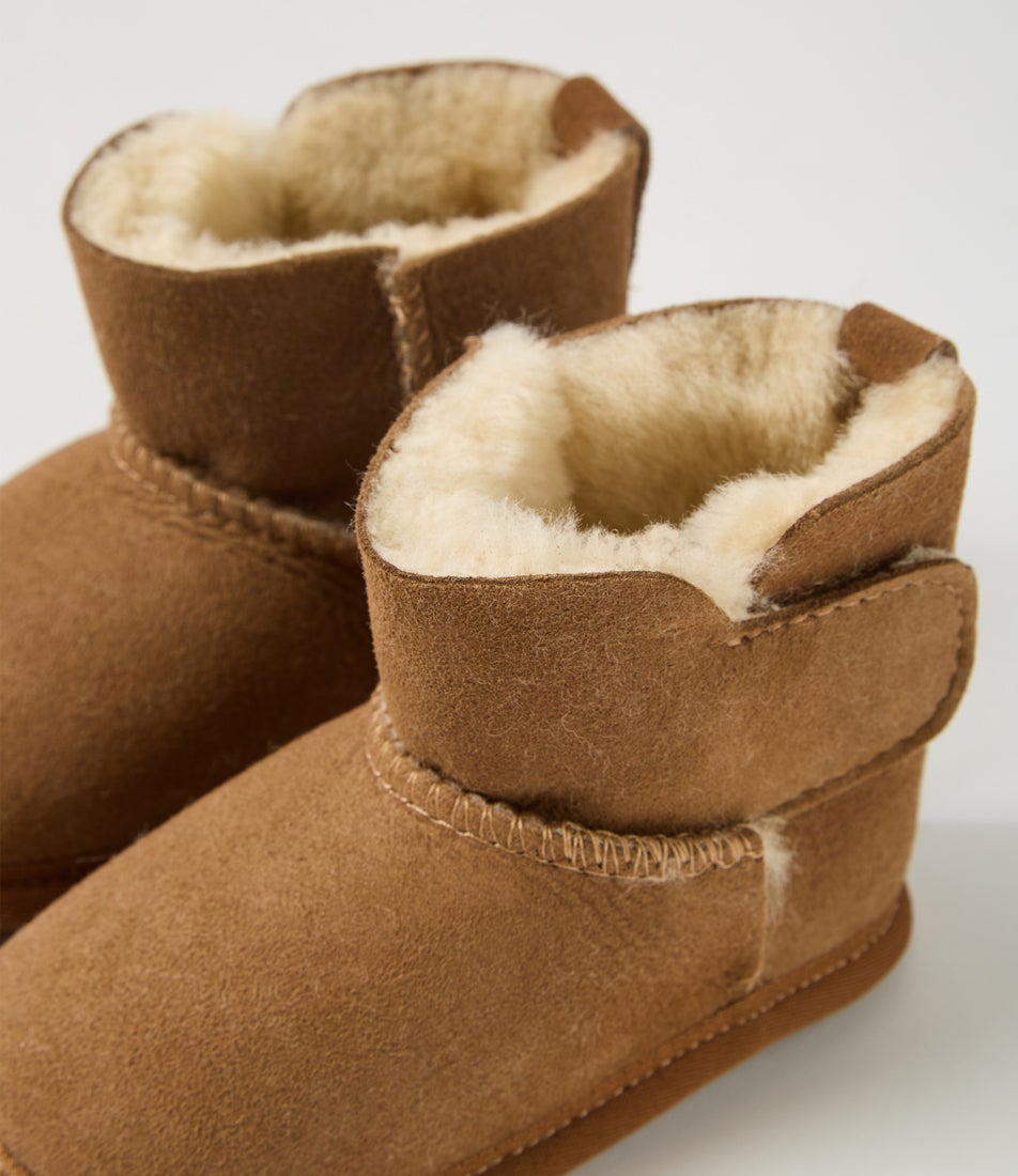 Platinum Baby Bootie Infant Chestnut Suede Ankle Boots