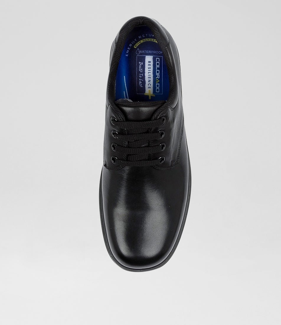 Roar Senior E Black Leather Lace Up Shoes