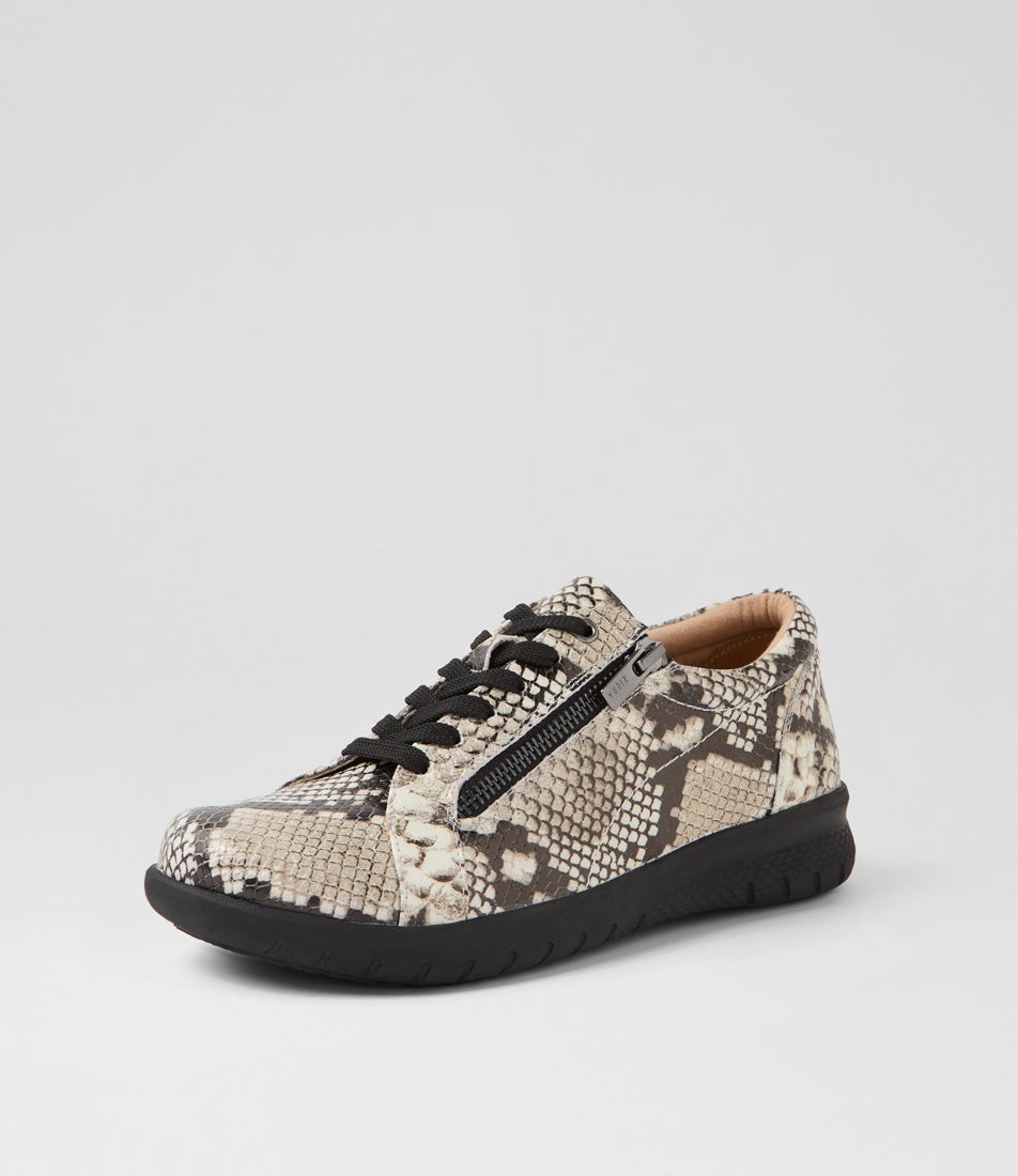 Solar Xf Black White Snake Leather Sneakers