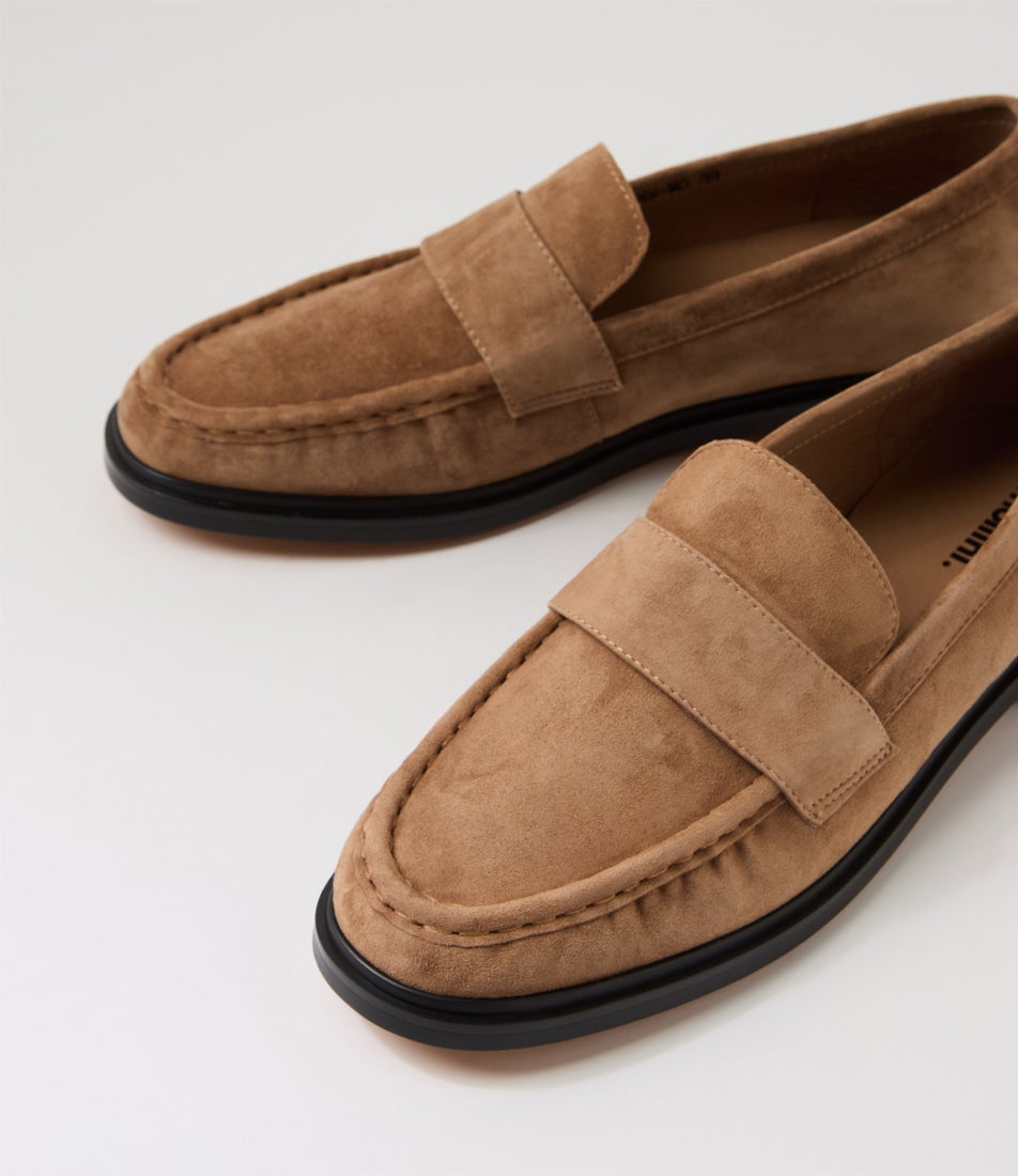 Glynn Light Choc Suede Loafers