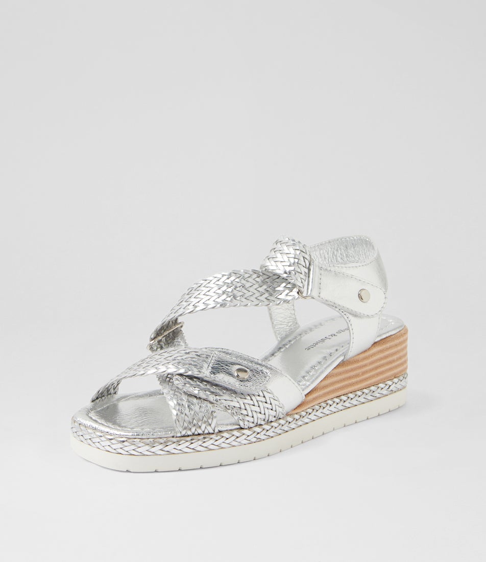 Idela Silver Weave Leather Sandals