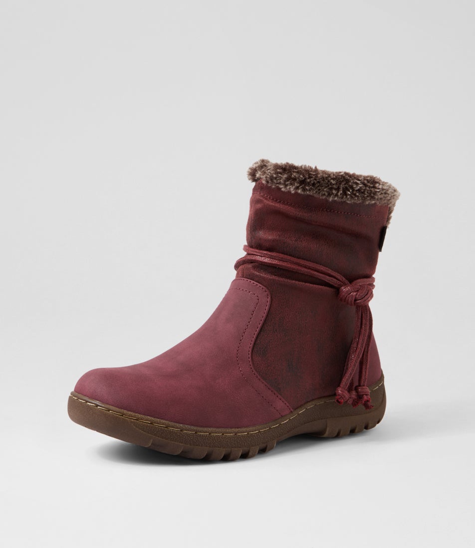 Duzzel Dark Red Multi Ankle Boots Duzzel Dark Red Multi Ankle Boots