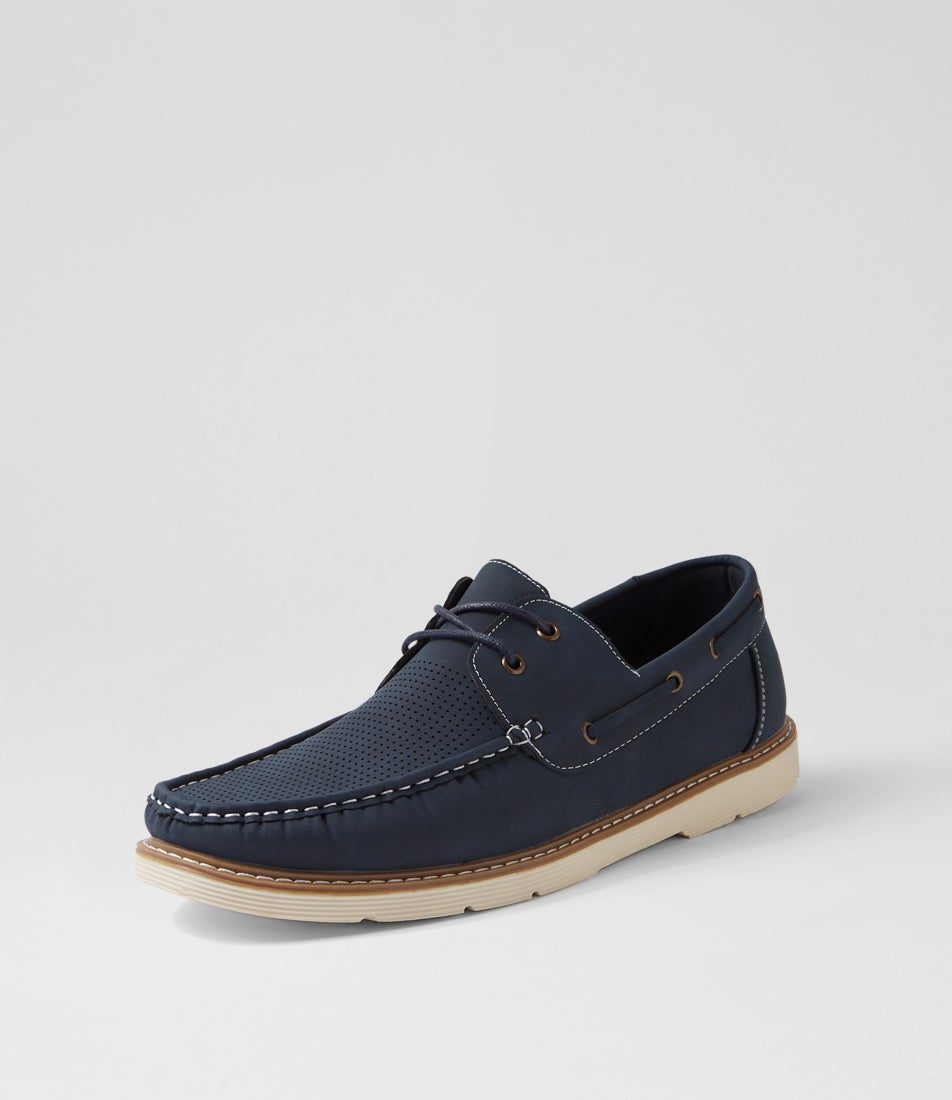 Barnaby Navy Lace Up Flats