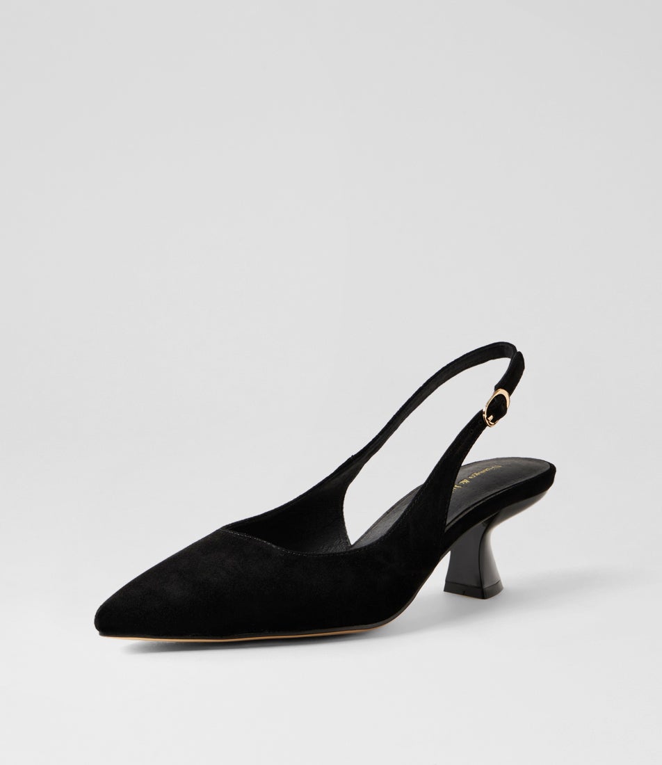 Linly Black Suede Heels