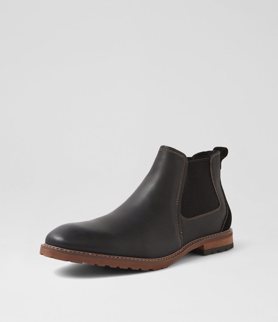 Chisel Black Leather Chelsea Boots