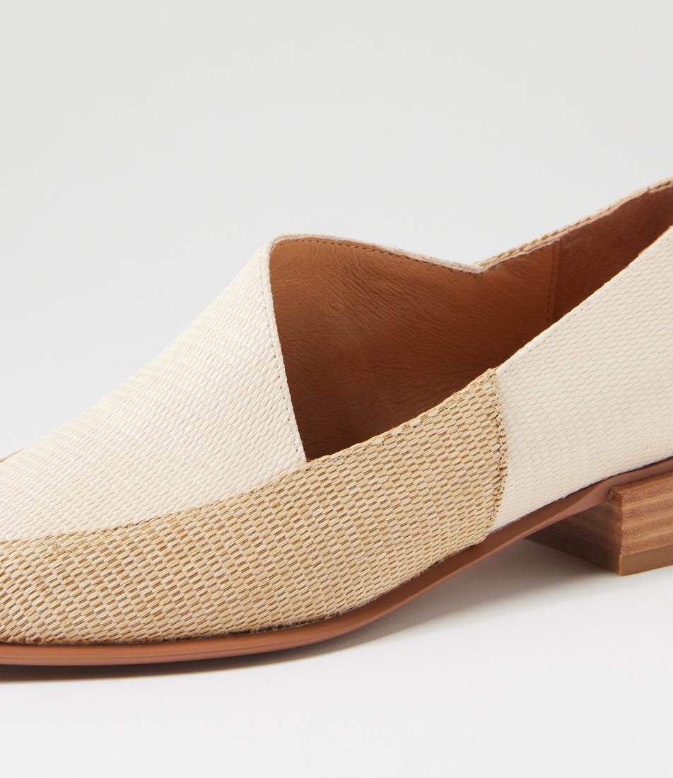 Elizas Natural Ivory Synthetic Raffia Heels
