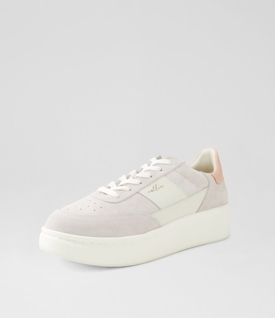 Sol City Grey Pink Leather Sneakers