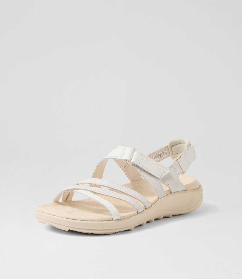 Harbor Backstrap White Leather Sandals
