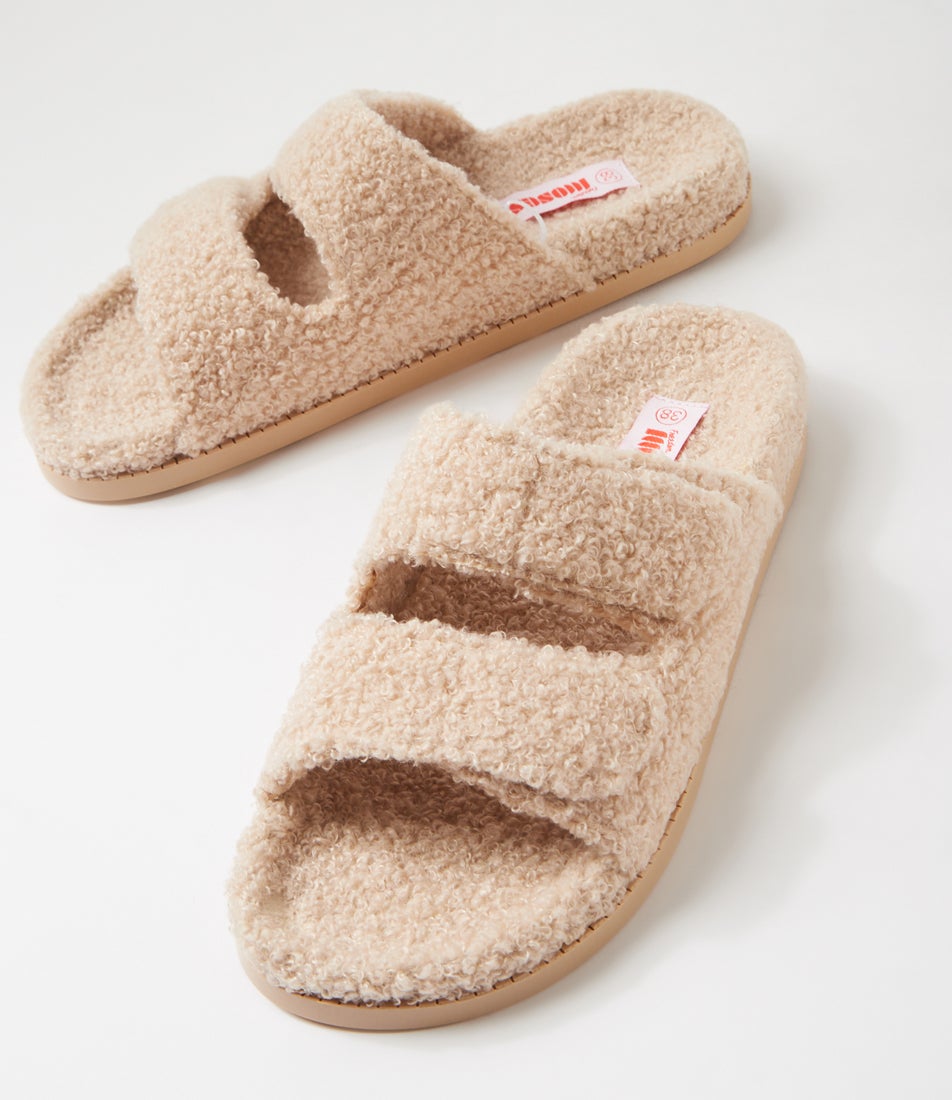 Evu Latte Fabric Slides