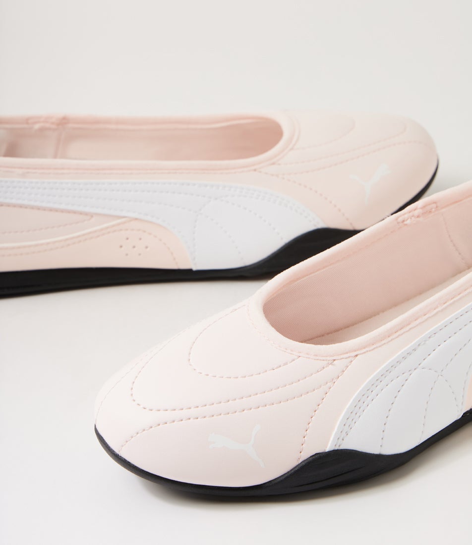 Soliel Ballerina Jasmine Flower White Smooth Ballet Flats