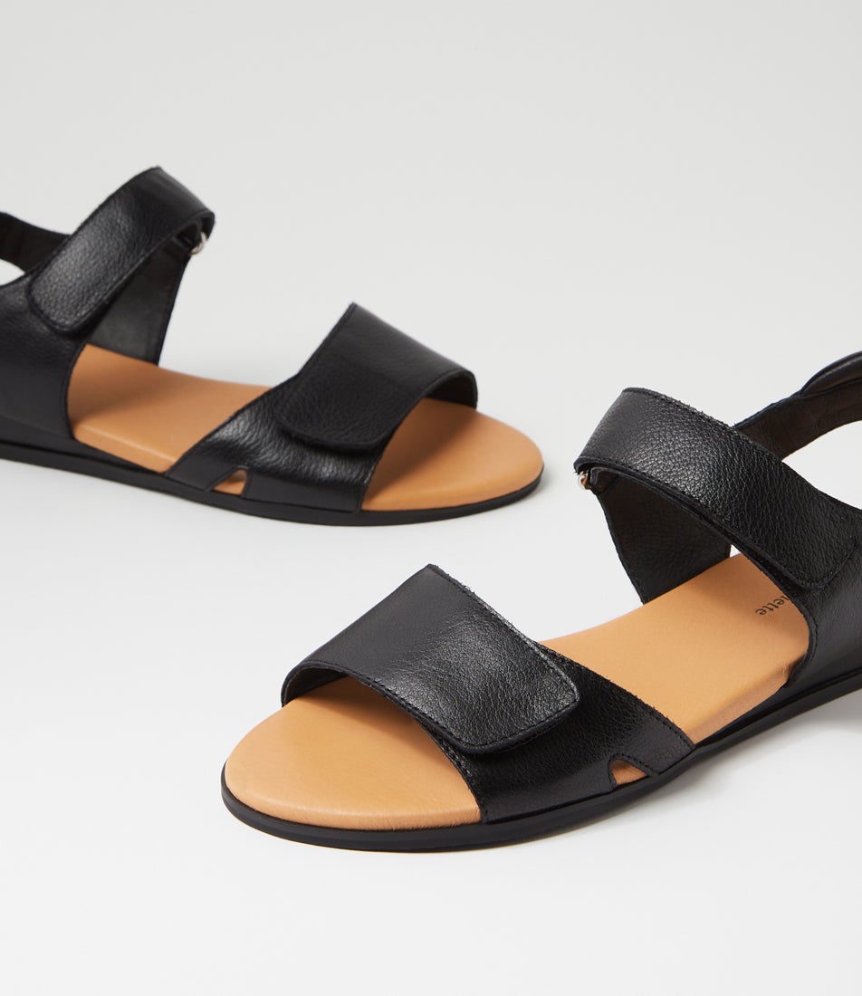 Halima Black Leather Sandals