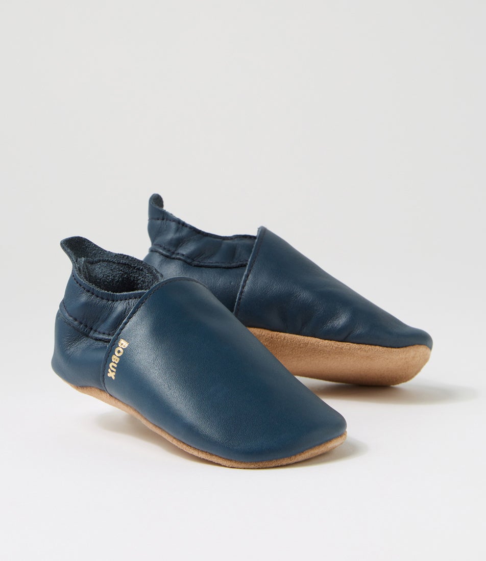 Ss Simple Shoe Infant Navy Leather Flat Shoes