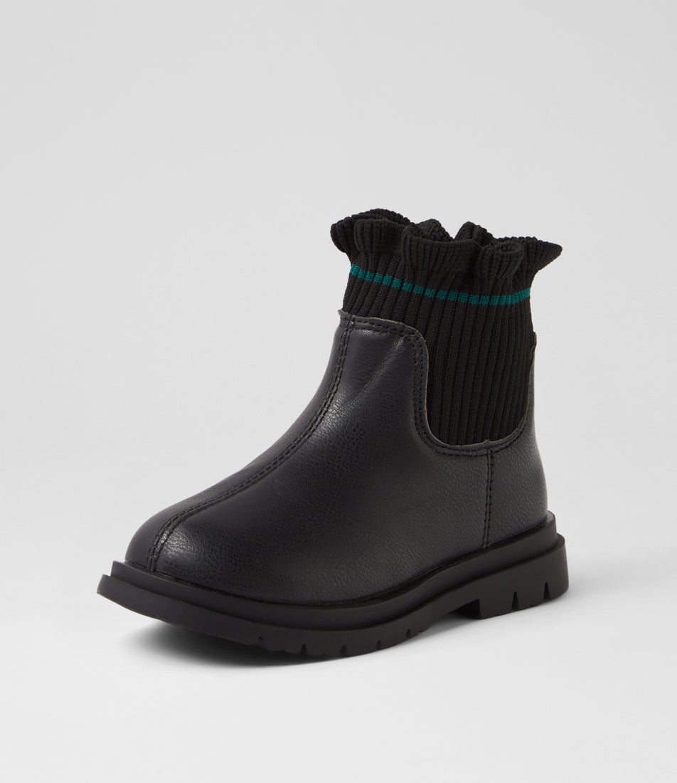 Flora Toddler Black Chelsea Boots