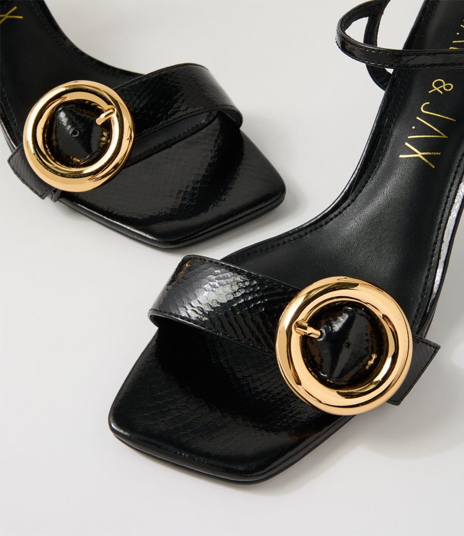 Intellect Black Leather Sandals