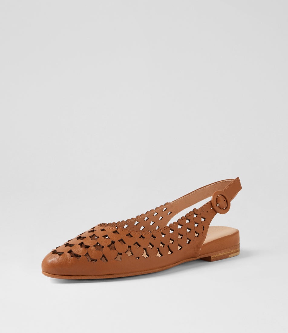 Felux Dark Tan Leather Flat Shoes