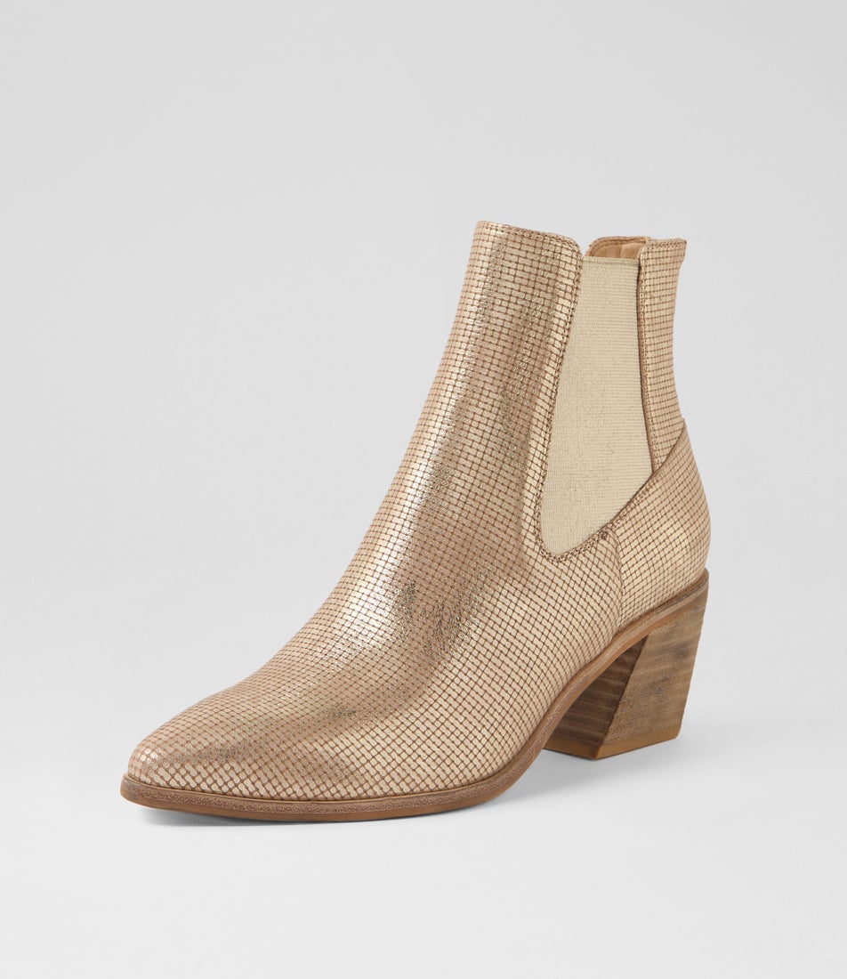Jennier Old Gold Cut Leather Chelsea Boots