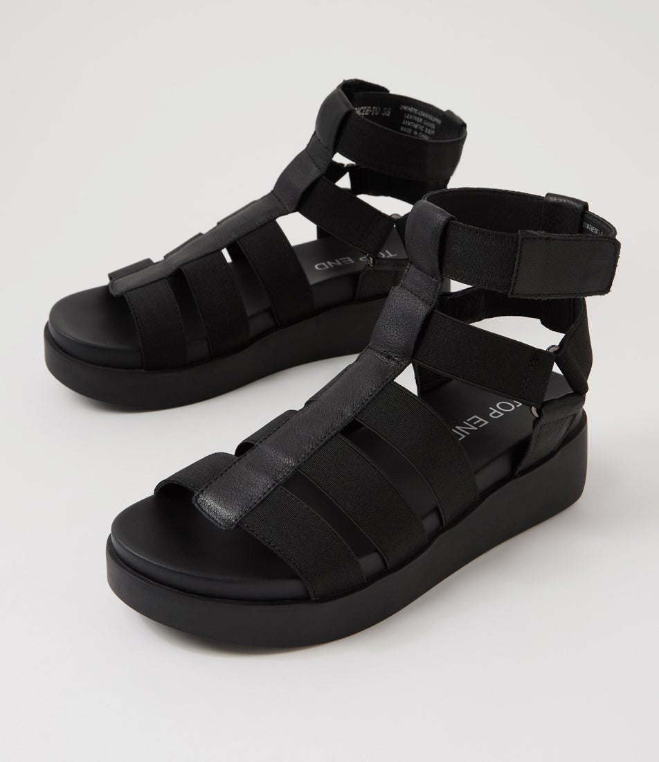 Dacie Black Fabric Sandals