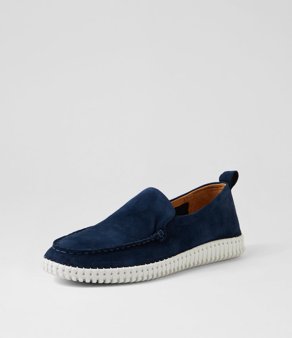 Jacko Navy Suede Loafers