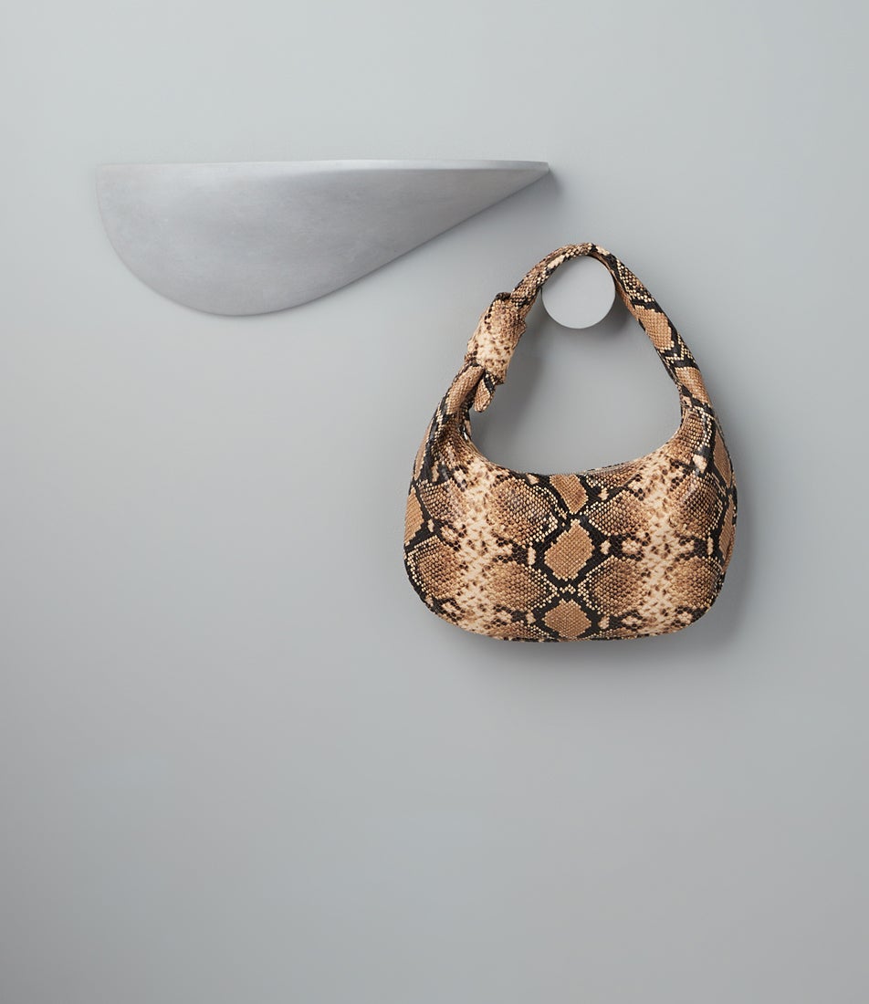 Effie Brown Snake Leather Handbag