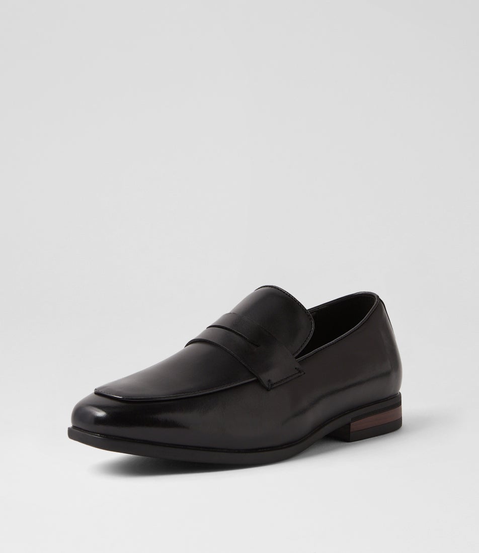 Alfredo Black Leather Lace Up Flats