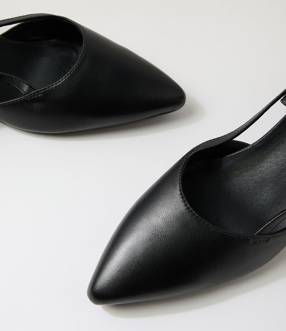 Ivys Black Leather Heels
