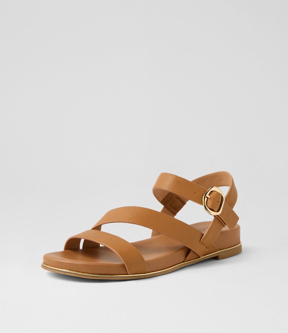 Lindi Dark Tan Leather Sandals