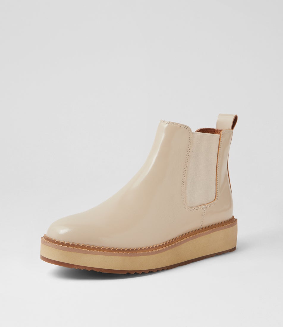 Jade Vanilla Shine Leather Chelsea Boots