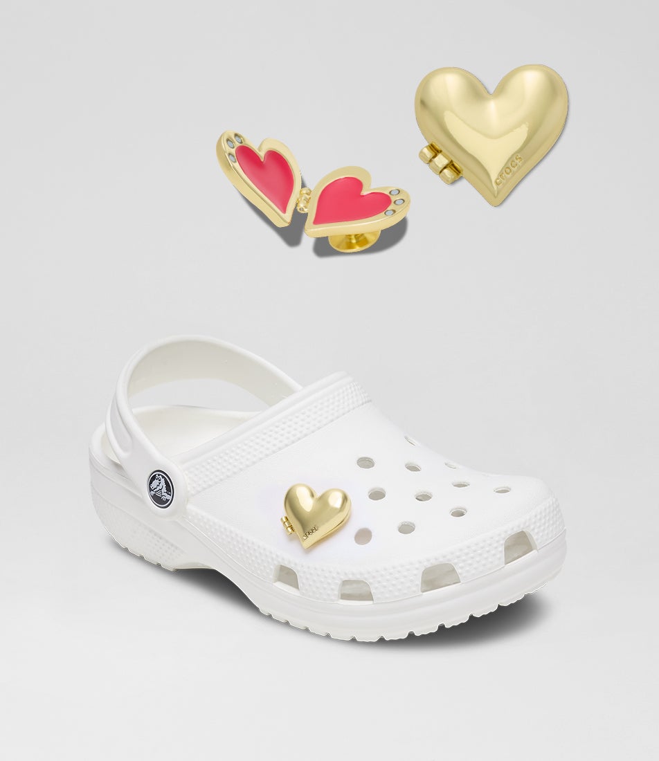 Gold Bubble Heart Jibbitz