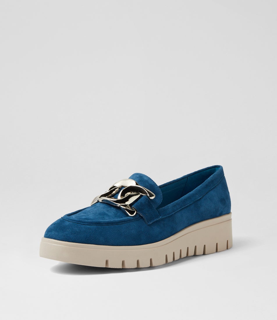 Marah Light Navy Misty Suede Loafers