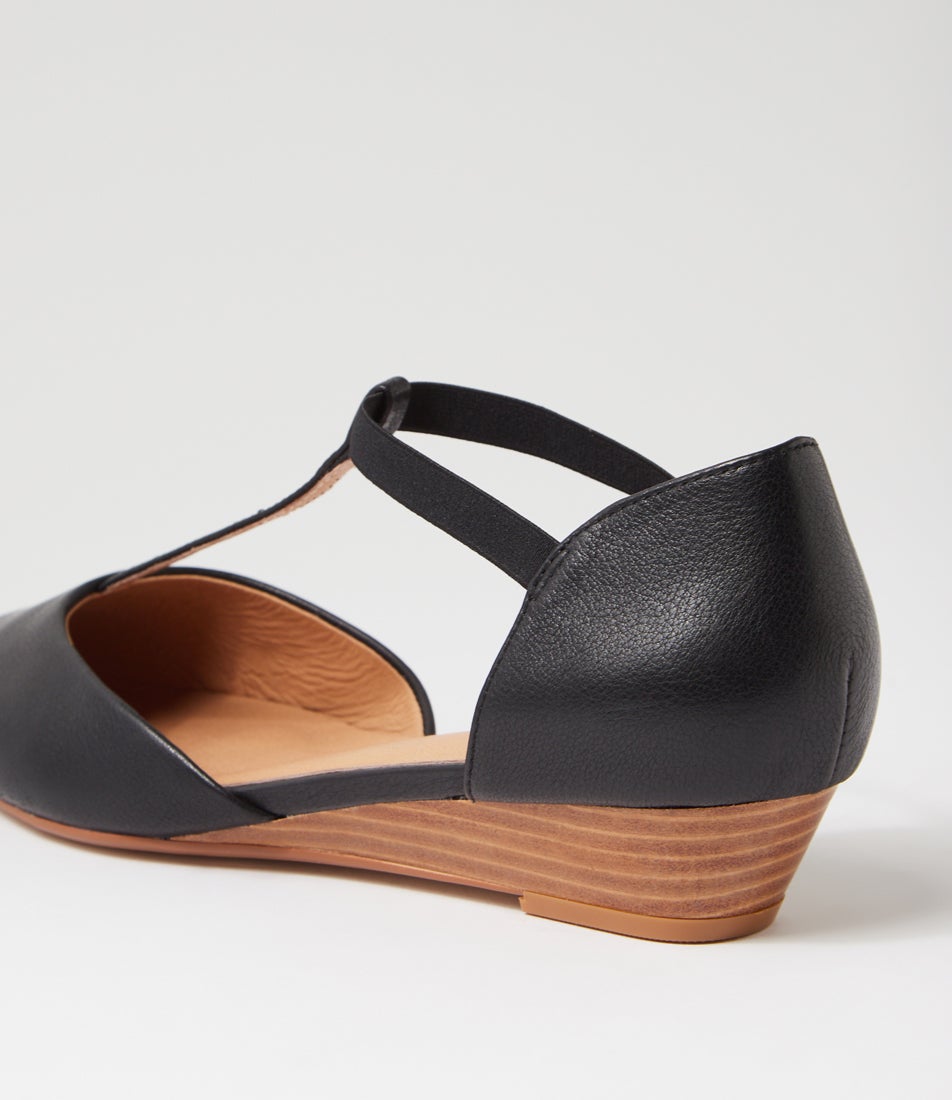 Pepps Black Natural Leather Heels