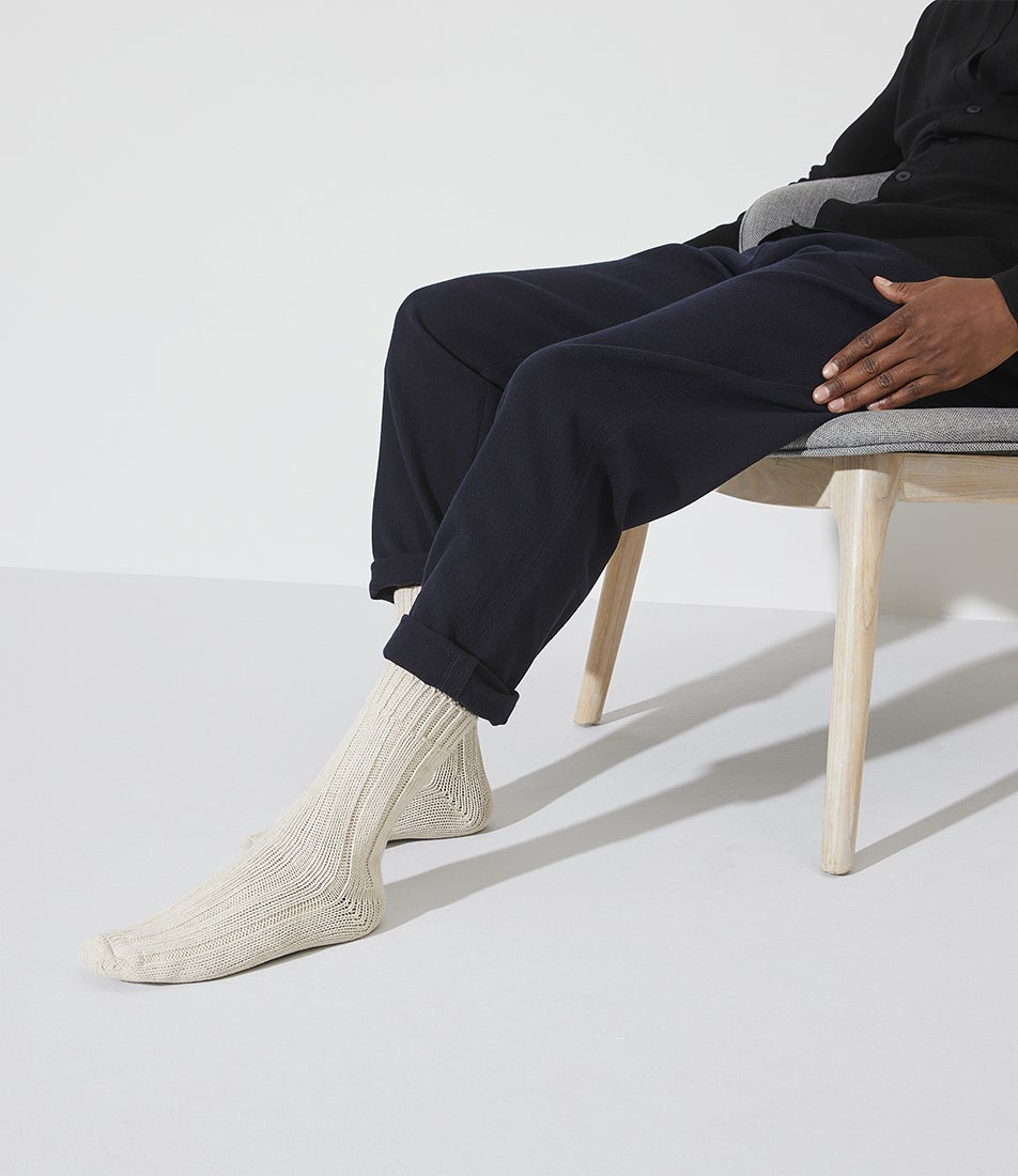 Cotton Twist Off White Sock