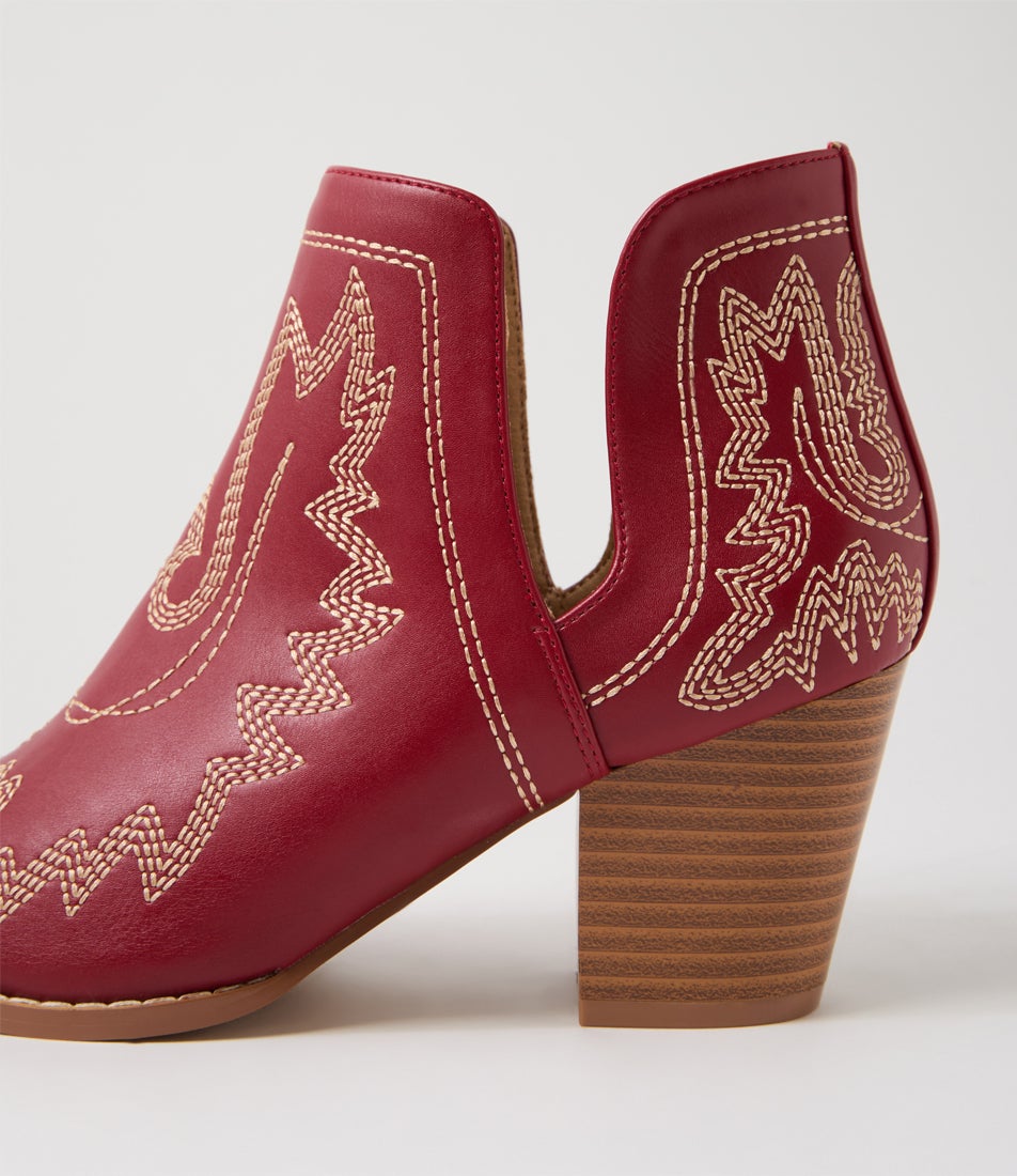 Craayzie Dark Red Ankle Boots Craayzie Dark Red Ankle Boots