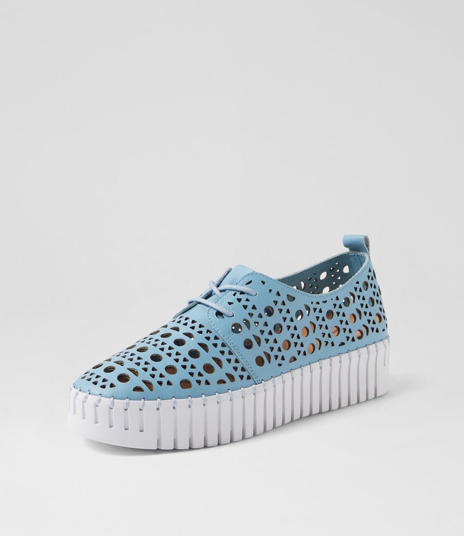 Belarus New Blue White Leather Sneakers